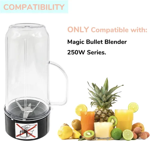 Vista 5 de Blender - Paquete de 2 tazas altas de 22 onzas con tapas abatibles para llevar y hoja cruzada con juntas, piezas de repuesto compatibles