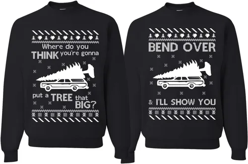 Vista 24 de Wild Bobby Why is The Carpet All Wet Todd Margo - Sudaderas con gráfico de Navidad para parejas