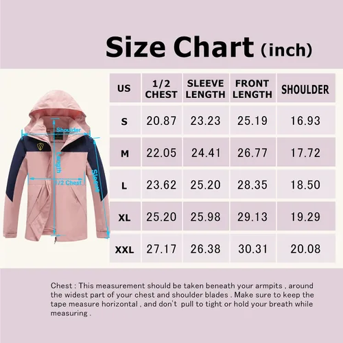 Vista 4 de GIISAM Chaqueta de lluvia para mujer, impermeable, ligera, impermeable, impermeable, rompevientos, con capucha