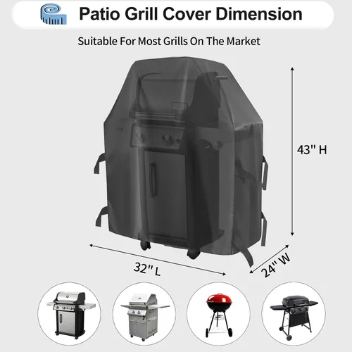 Vista 2 de OutdoorLines Cubierta Impermeable de Servicio Pesado para Parrilla BBQ - Cubiertas Universales para Parrilla de Barbacoa Resistentes a UV, Cubierta