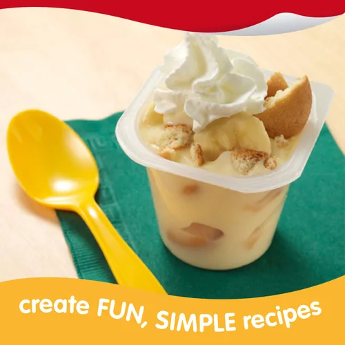 Vista 5 de Snack Pack Tazas de pudín con sabor a pastel de crema de plátano, 3.25 onzas, 4 unidades (paquete de 12)