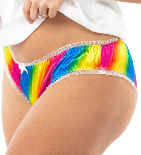 Vista 2 de Satini Braguitas de lencería Tanga para mujer, braguitas de satén
