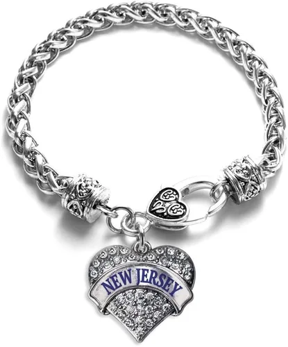 Vista 56 de Pulsera de plata con dije de corazón pavé con joyas de circonita cúbica