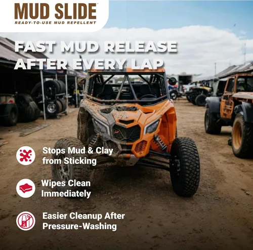 Vista 2 de Corrosion Technologies Mud Slide Spray repelente de lodo listo para usar para corredores de barro, todoterreno, ATV y UTV For Off-Road Race Cars