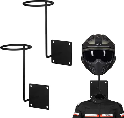 Vista 5 de ILM Soporte para Casco con Gancho y Perchero Soporte para Casco Montaje en Pared Perchero para Chaqueta Accesorios para Motocicleta