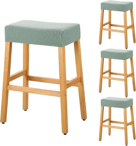 Vista 12 de YISUN Fundas de taburete rectangulares, paquete de 2 fundas elásticas impermeables para asiento de silla de montar, taburetes de bar, sillas de bar