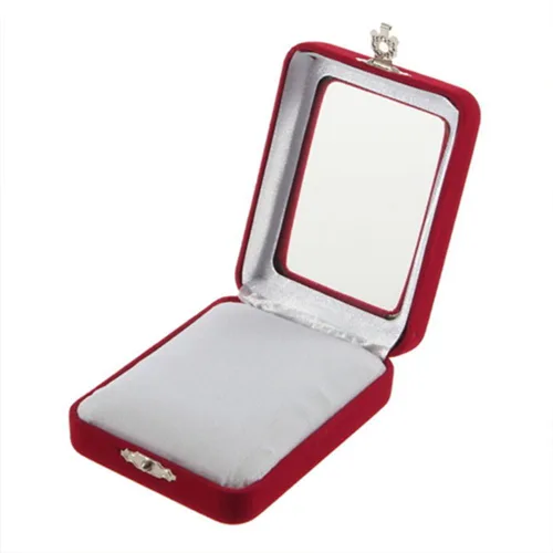 Vista 4 de Caja de joyería de smallwoodi, joyero, caja de regalo de terciopelo rojo, caja de joyería, soporte para anillo, pulsera, pendientes, caja de regalo
