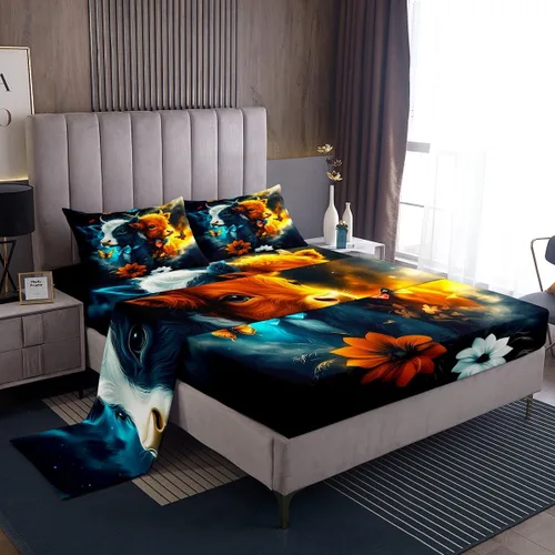 Vista 28 de Castle Fairy Juego de sábanas de motocross tamaño twin, juego de ropa de cama verde con diseño de panal ombré, decoración de habitación de niños
