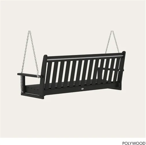 Vista 5 de POLYWOOD GNS60BL Vineyard - Columpio para exteriores de 60 pulgadas, color negro