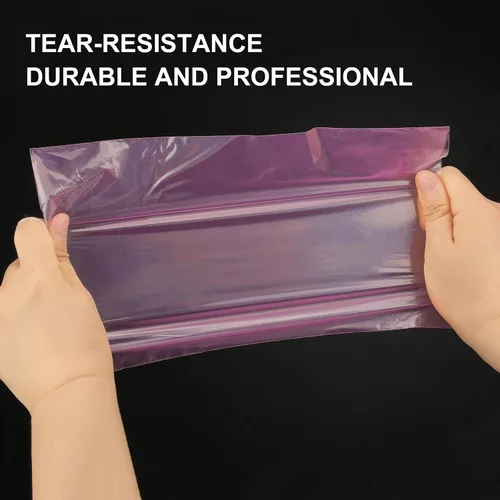Vista 4 de 500 bolsas rosas para botellas de lavado de tatuajes, bolsas desechables para botellas de tatuaje, fundas para bolsas de botella para apretar