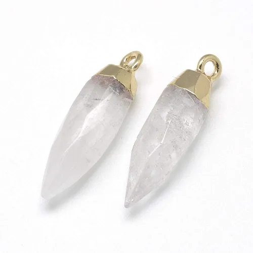 Vista 10 de KISSITTY 20 dijes de amazonita natural galvanizados con piedras preciosas cuadradas facetadas de 11-0.472x0.315 in con hallazgos de hierro dorado