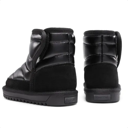Vista 4 de DREAM PAIRS Botas de nieve para niñas y niños, zapatos de tobillo de invierno de 0.394 pulgadas con forro de piel sintética para niños pequeños