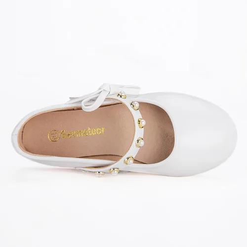 Vista 2 de Zapatos planos de bailarina Mary Jane para niñas pequeñas, zapatos de vestir para bodas, fiestas, ballet, zapatos planos