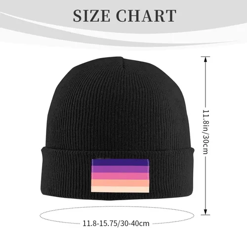 Vista 3 de Transgender Rainbow Pride Flag Thickened Warm High Elastic Knitted Woolen Hat African Style with Stylish Personality Print