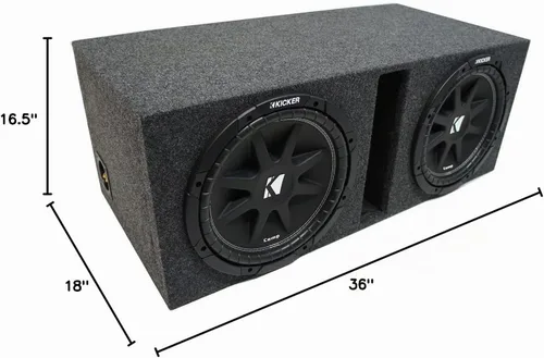 Vista 4 de KICKER 43C154-N - Carcasa de subwoofer doble con carga de 15 pulgadas, ventilada, final de 2 ohmios Con subs, paquete de graves serie comp, ajuste