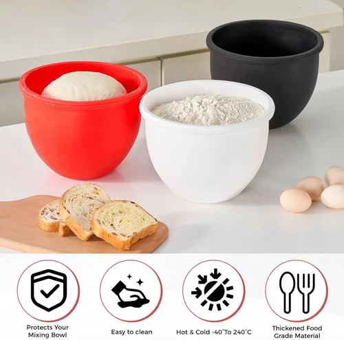 Vista 2 de KitchenAid - Revestimientos de silicona para batidora de pie inclinable de 5 cuartos de galón, cuencos de silicona de grado alimenticio