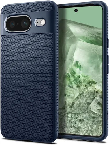Vista 12 de Spigen Funda para Pixel 8, Liquid Air (2023) [Sin Anillo Magnético] [Protección de Grado Militar] - Abyss Green