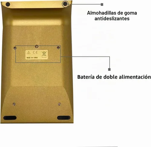 Vista 5 de Solar Gold Función estándar Escritorio LCD Calculadora de 10 dígitos para oficina, hogar (negro)