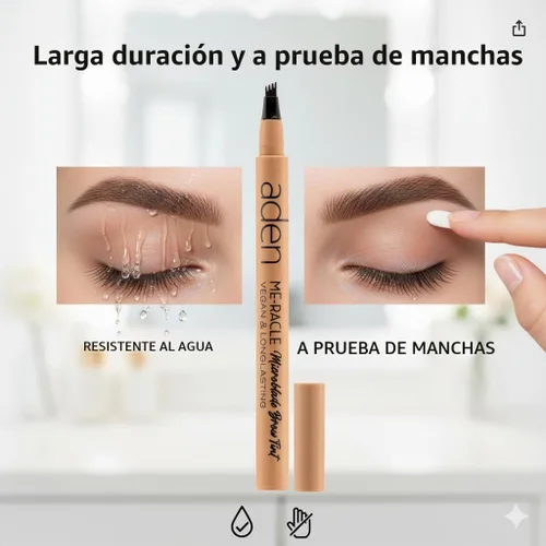 Vista 4 de ADEN Microblading - Pluma de cejas – Punta de triple tiempo para cejas naturales similares al cabello, impermeable, a prueba de manchas y larga 01