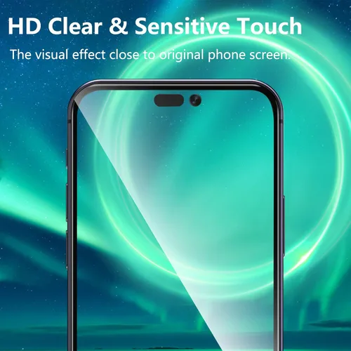 Vista 9 de Fotbor Protector de pantalla compatible con iPhone 14 Pro, protector de pantalla de privacidad de luz azul con protector de lente de cámara