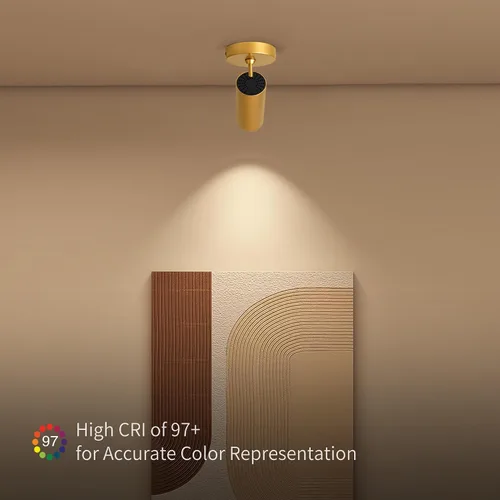 Vista 2 de Aisilan - Foco de techo LED dorado de 9 W regulable, direccional, para interiores, antirreflejos, ángulo ajustable, con cable para imagen