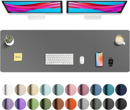 Vista 47 de Aothia - Protector de escritorio de cuero sintético grande, base antideslizante para mouse y superficie para escribir, impermeable, fácil de Agua