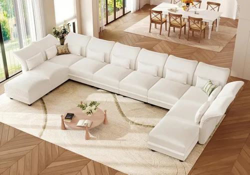 Vista 29 de LLappuil Sofá modular de 14 plazas con almacenamiento, sofás modulares grandes en forma de U para sala de estar con respaldos de brazos ajustables