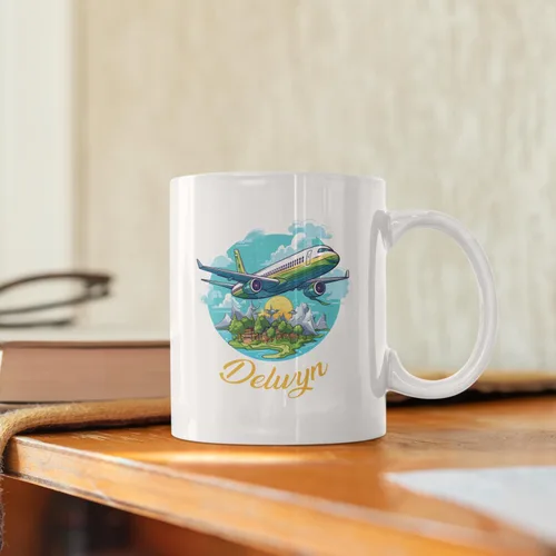 Vista 6 de Taza de café de avión personalizada de 11 onzas y 15 onzas, taza de té de avión única, impresionantes tazas de viaje de avión, regalos para pilotos