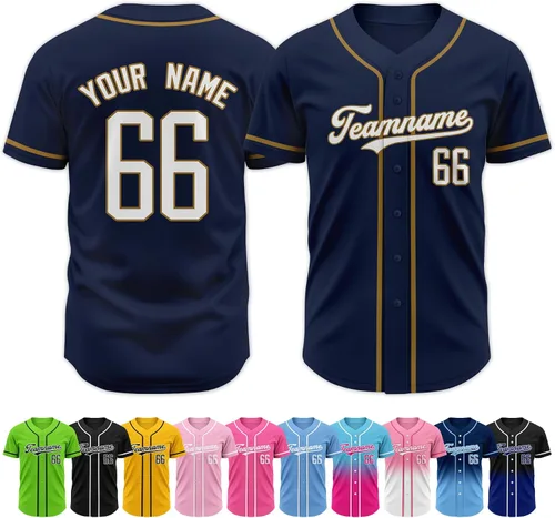 Vista 31 de Custom Baseball Jersey Stitched Personalized Name Number Baseball Shirts Sports Uniform for Men Women Boy