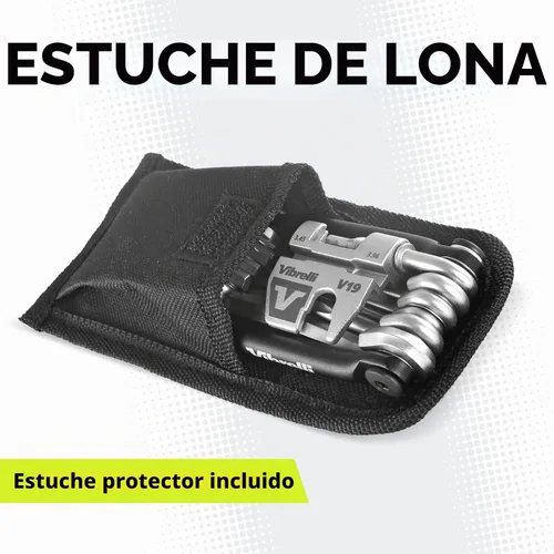 Vista 4 de Vibrelli Bike Multi Tool V19 - Con estuche de transporte - Multiherramienta para bicicletas de alto rendimiento