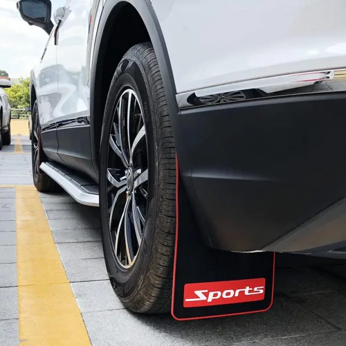 Vista 7 de 4 aletas de barro para automóvil, ajuste universal, protectores contra salpicaduras de goma sin colisiones para coche SUV Universal, goma, fácil