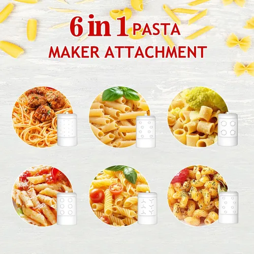 Vista 2 de Accesorio para hacer pasta para batidora de pie Kitchenaid con 6 formas diferentes de salida de pasta, duradero para accesorios y herramientas