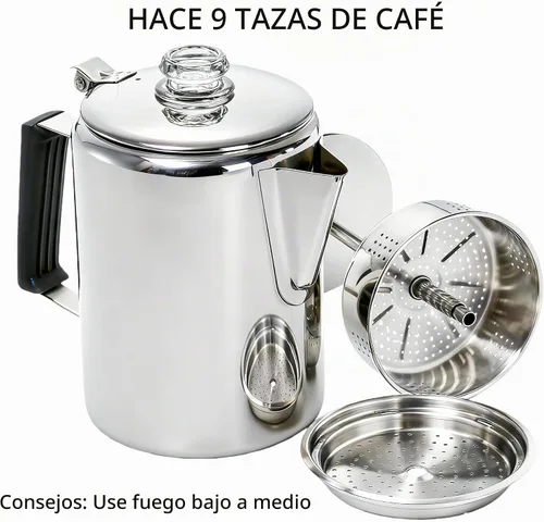 Vista 2 de Cididu Cafetera de acero inoxidable para camping, cafetera para exteriores, estufa duradera, cafetera de cerveza en fuego, ideal para campamento