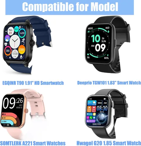 Vista 2 de Compatible con SOMTLERK A221, correa de repuesto ajustable de nailon elástico Lamshaw para hombres y mujeres, compatible con relojes inteligentes
