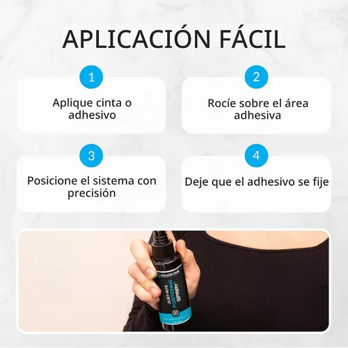 Vista 4 de Walker Tape Just-Rite - Spray de posicionamiento de 4 onzas líquidas para instalaciones de pelucas, sistemas de encaje, aplicaciones de tupé