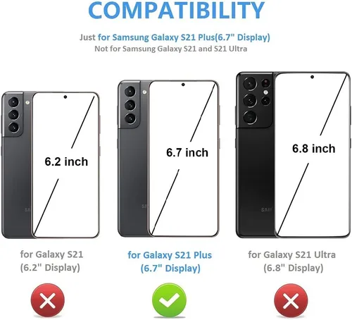 Vista 2 de Funda ONETOP tipo cartera compatible con Samsung Galaxy S21 Plus, con soporte para tarjetas, funda de cuero sintético con ranuras para tarjetas.