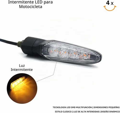 Vista 2 de Universal DC 12V E-Mark certificado impermeable duradero resistente a los rayos UV LED señales de giro 4 piezas lente transparente para motocicleta