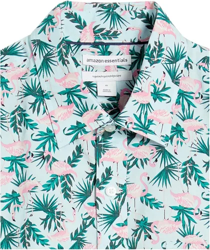 Vista 5 de Tienda Essentials - Camisa para hombre, manga corta, de ajuste regular, estampada