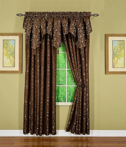 Vista 17 de Today's Curtain Madison - Cenefa reversible con botones, 20 pulgadas de largo, color burdeos
