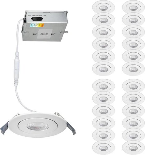 Vista 15 de WAC Lighting Lotos - Luz LED empotrable redonda ajustable de 2 pulgadas, 3000K blanco cálido, 6W, 530 lúmenes, clasificación IC hermética, 120V-277V