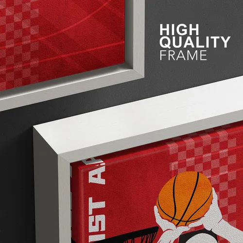 Vista 37 de wall26 Lienzo enmarcado para pared, juego de arte de primer plano, detalles de costuras de béisbol, atletas deportivos, fotografía, moderno
