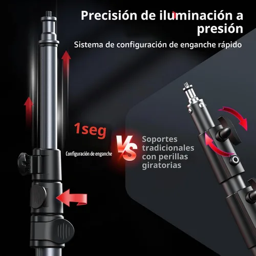 Vista 7 de SMALLRIG Soporte de luz ajustable para fotografía de 74.8 pulgadas/6.23 pies, carga máxima de 8.8 libras, soporte de trípode de iluminación compacto