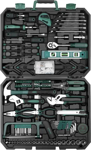 Vista 12 de DEKOPRO Juego de herramientas: Kit de herramientas para el hogar de 228 piezas, juego de herramientas de reparación básica para el hogar viene