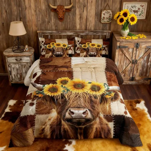 Vista 29 de Castle Fairy Juego de edredón con diseño de gato lindo para niños, tamaño twin, juego de ropa de cama con hojas de flores, luna, noche y cielo