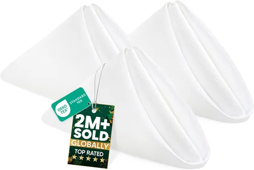 Vista 22 de Utopia Home [Paquete de 24, beige] Servilletas de tela de 17 x 17 pulgadas, 100% poliéster