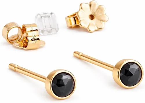 Vista 20 de Juego de aretes pequeños de oro con bisel, bola para cartílago, tragus, hélice, múltiples joyas hipoalergénicas de piedra natal para mujer