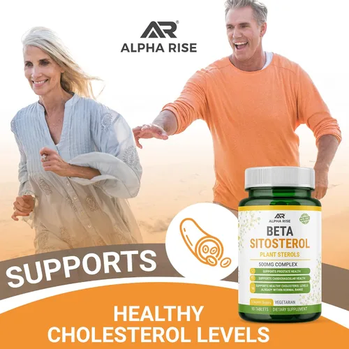 Vista 4 de Beta Sitosterol - Tabletas de 500 mg - Sin OGM - Apoya los niveles de colesterol saludable y próstata - Complejo de fitoesteroles - Esteroles