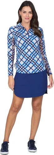 Vista 3 de IBKUL Athleisure Wear 48653 - Polo de manga larga con protección solar UPF 50+ Icefil Cooling Tech Sonika con estampado Sonika