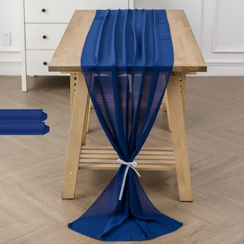 Vista 51 de Paquete de 2 caminos de mesa de gasa de 10 pies de 29 x 120 pulgadas, camino de mesa romántico transparente para boda, fiesta de cumpleaños