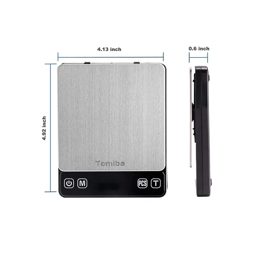 Vista 3 de Báscula digital de bolsillo de precisión de 17.64 oz, resolución de 0.00 oz, incluye un peso de calibración